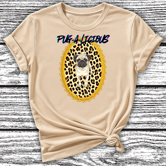 Pug-a-licious Leopard Frame T-Shirt