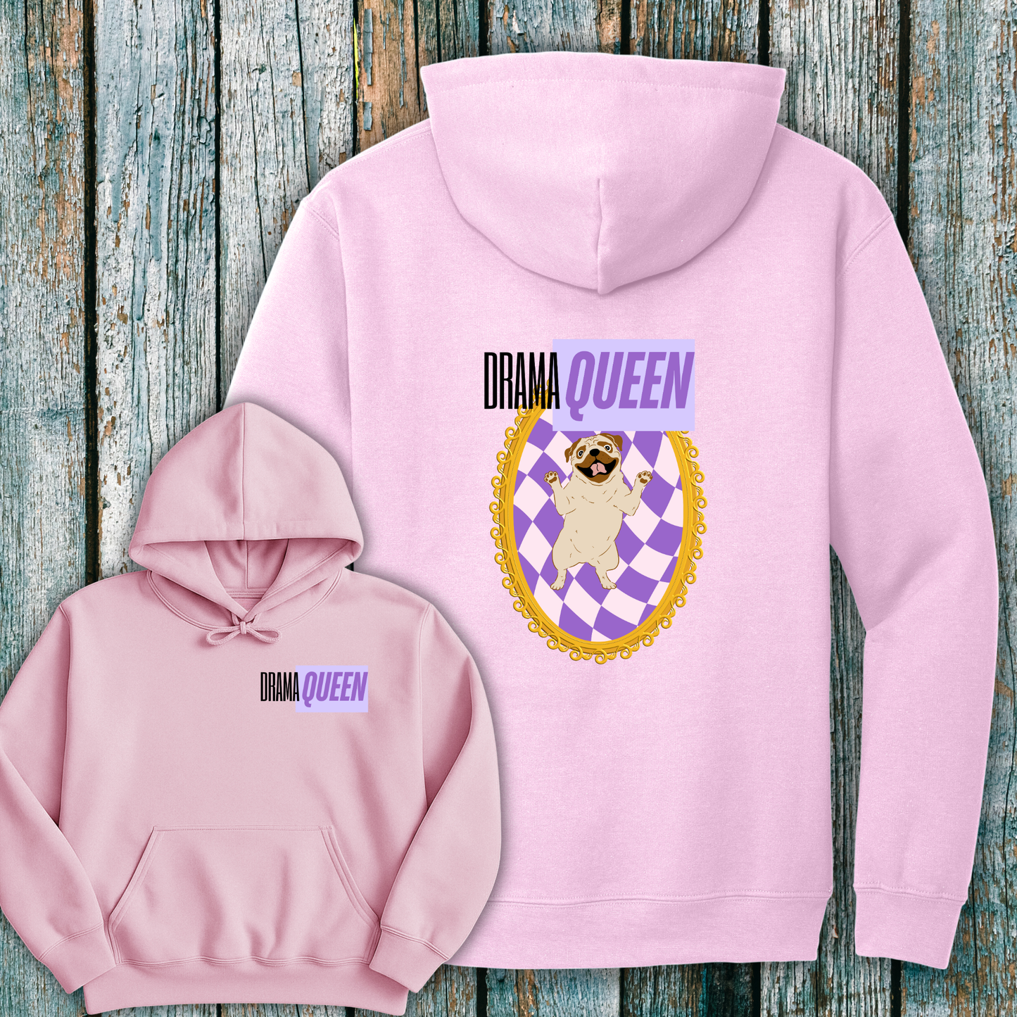 Pug Drama Queen Hoodie