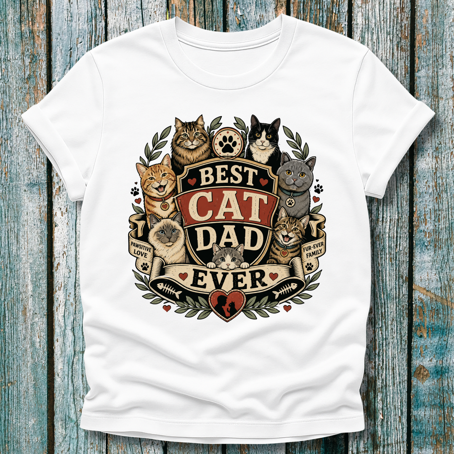 Best Cat Dad Ever Graphic Tee