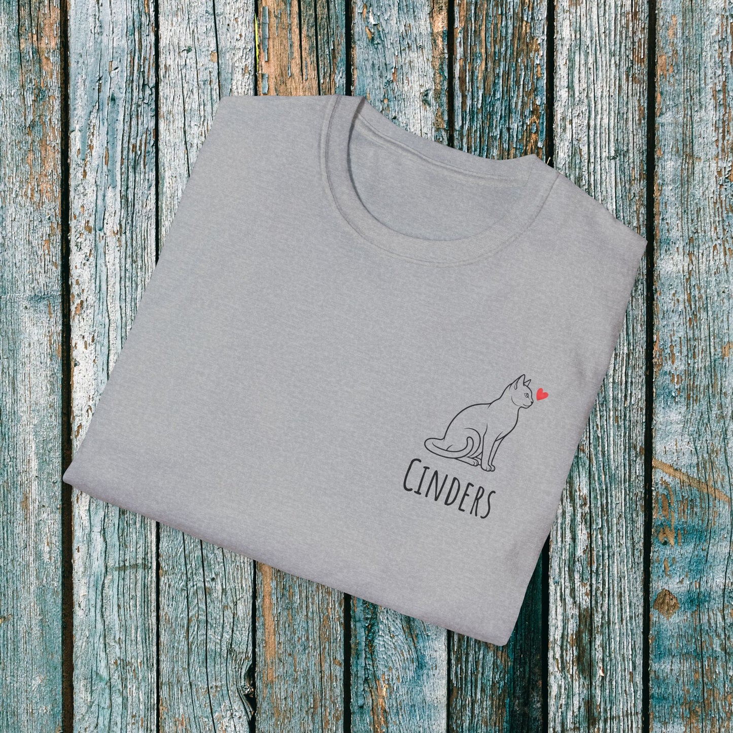 Personalised Cat Love Heart T-Shirt ❤️