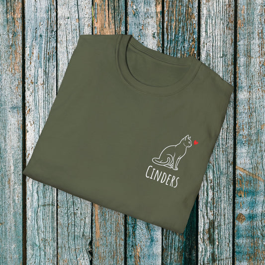 Personalised Cat Love Heart T-Shirt ❤️