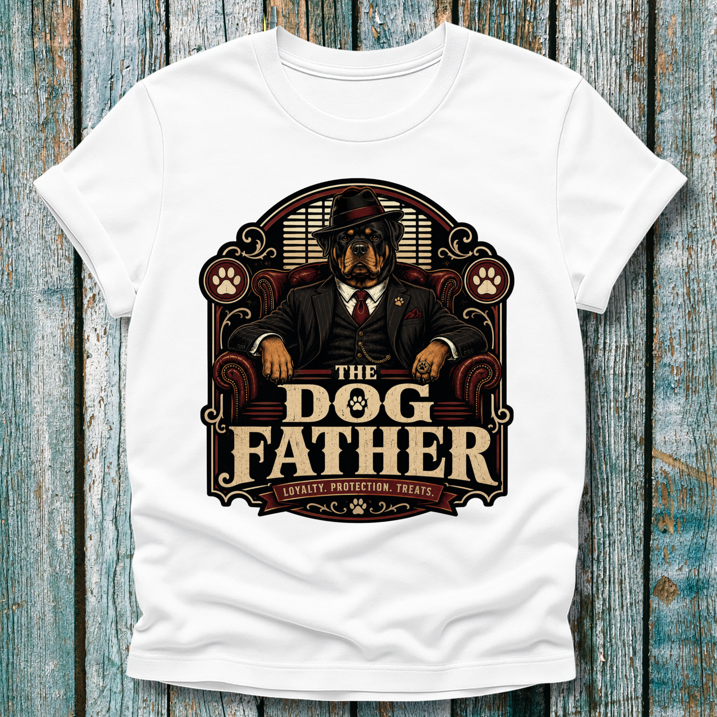 Dog Father T-Shirt — Vintage Mafia Dog Graphic Tee