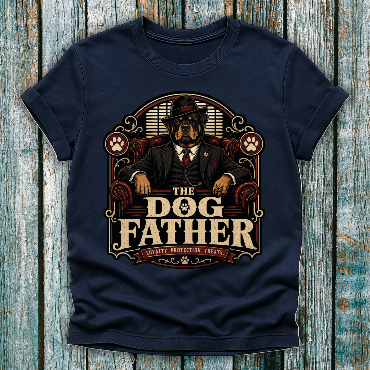 Dog Father T-Shirt — Vintage Mafia Dog Graphic Tee