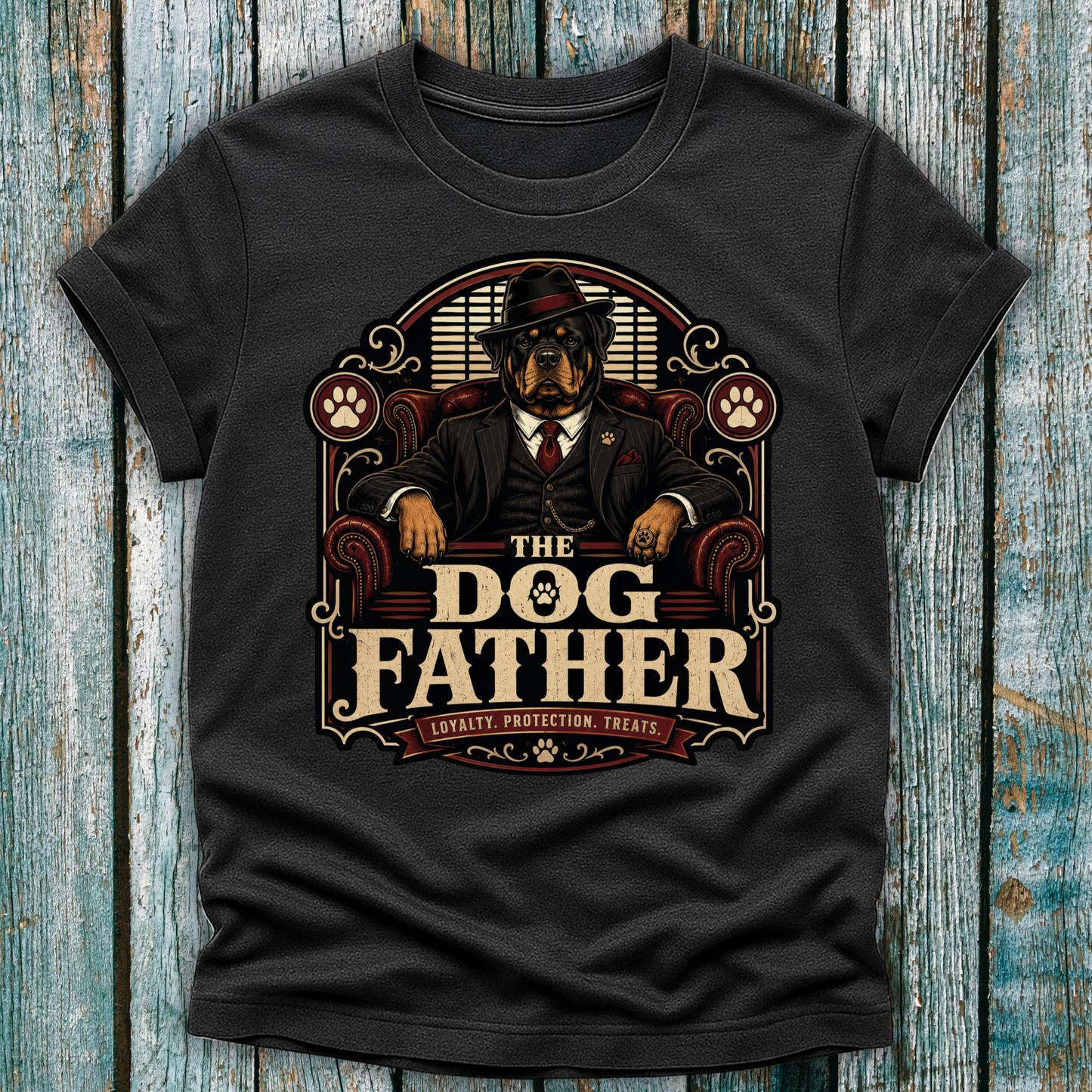 Dog Father T-Shirt — Vintage Mafia Dog Graphic Tee