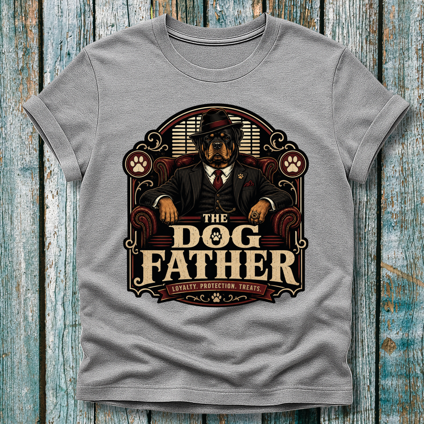 Dog Father T-Shirt — Vintage Mafia Dog Graphic Tee