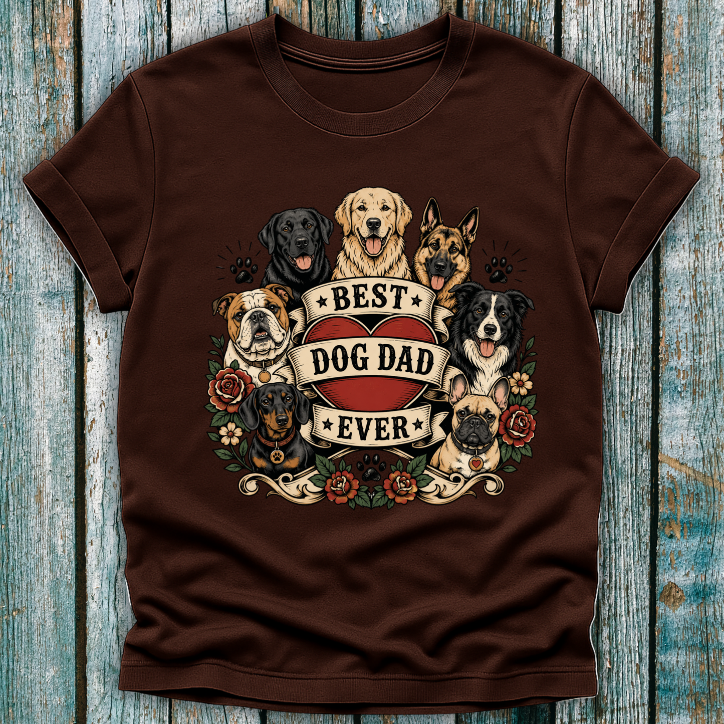 Best Dog Dad Ever Graphic Tee