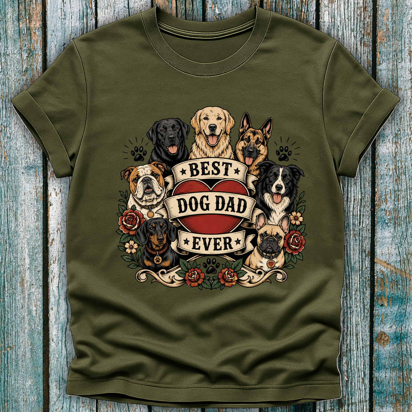 Best Dog Dad Ever Graphic Tee