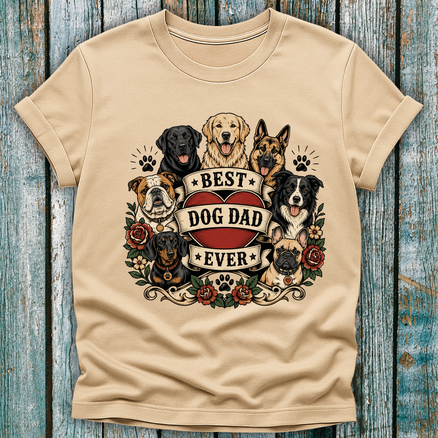 Best Dog Dad Ever Graphic Tee