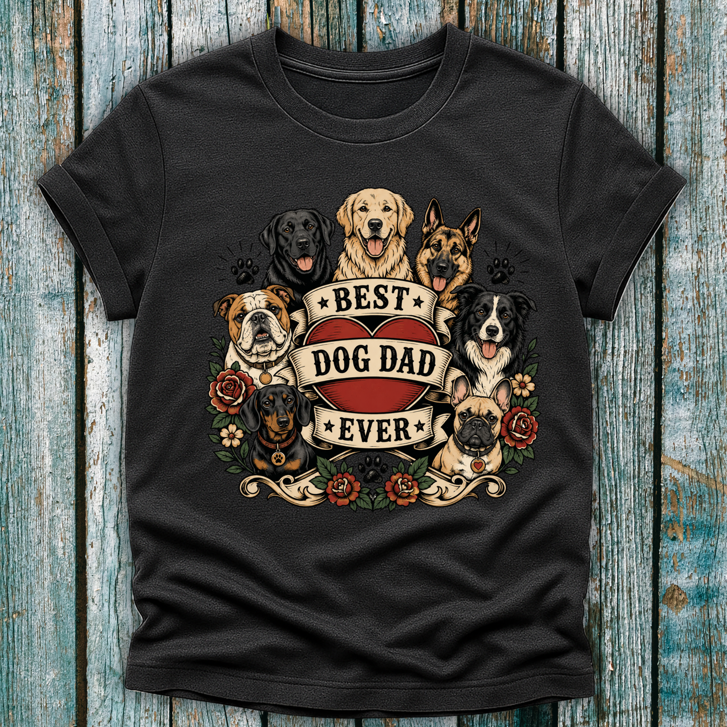 Best Dog Dad Ever Graphic Tee