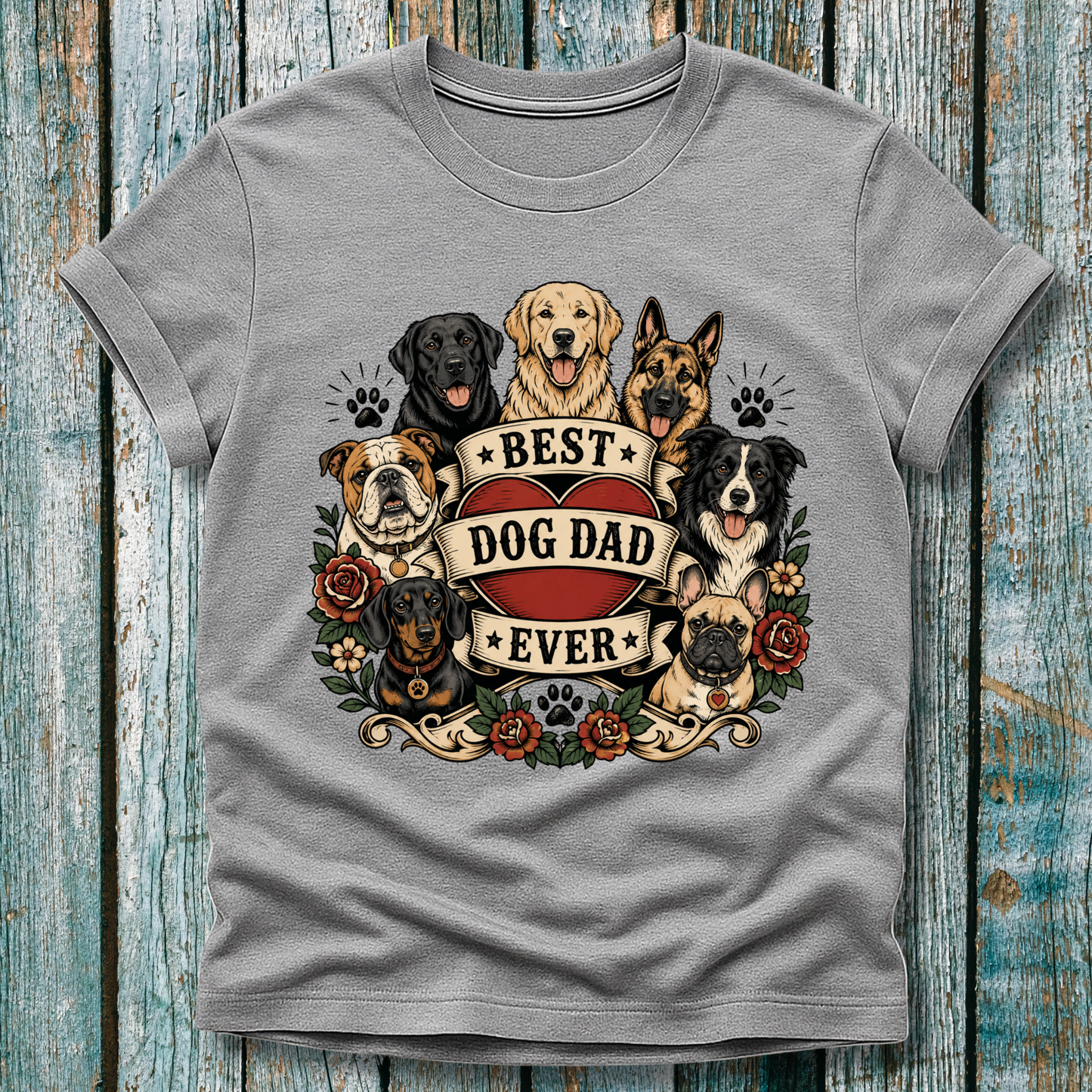 Best Dog Dad Ever Graphic Tee