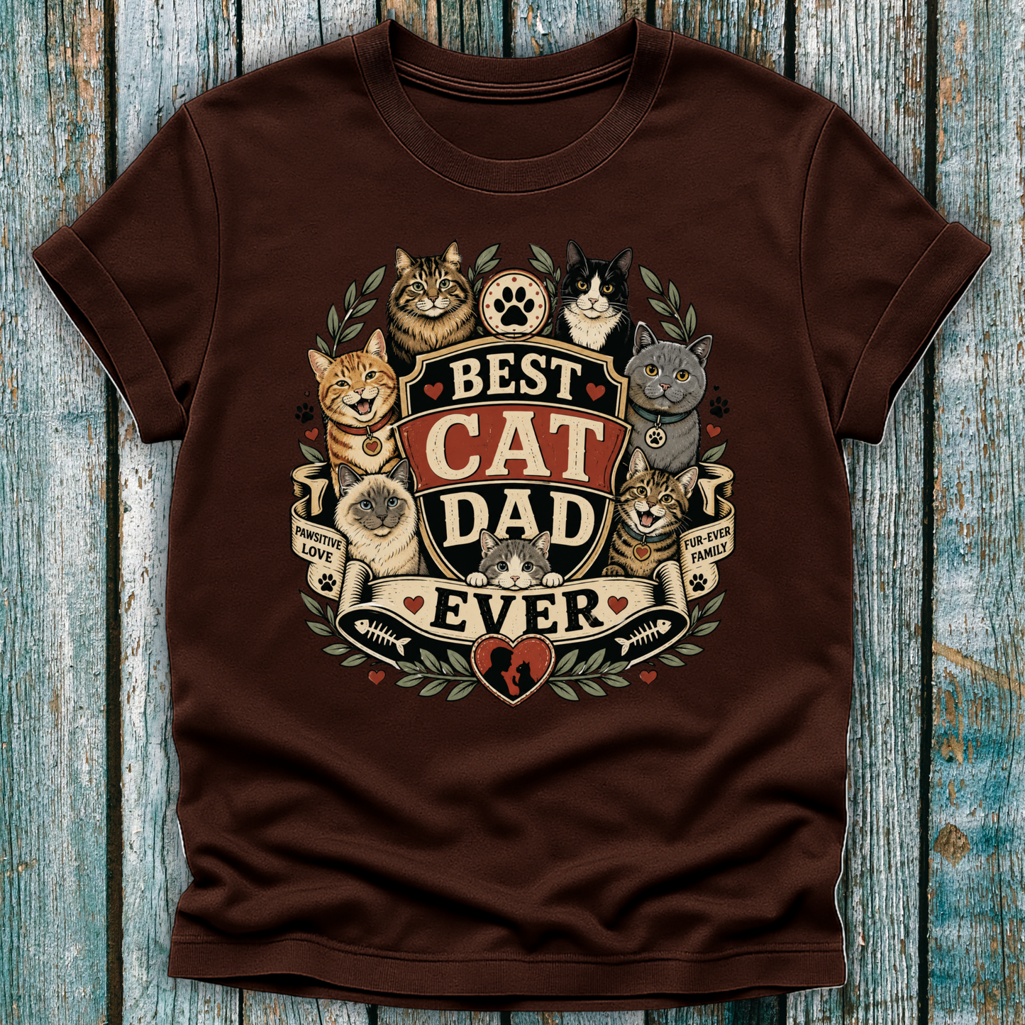 Best Cat Dad Ever Graphic Tee