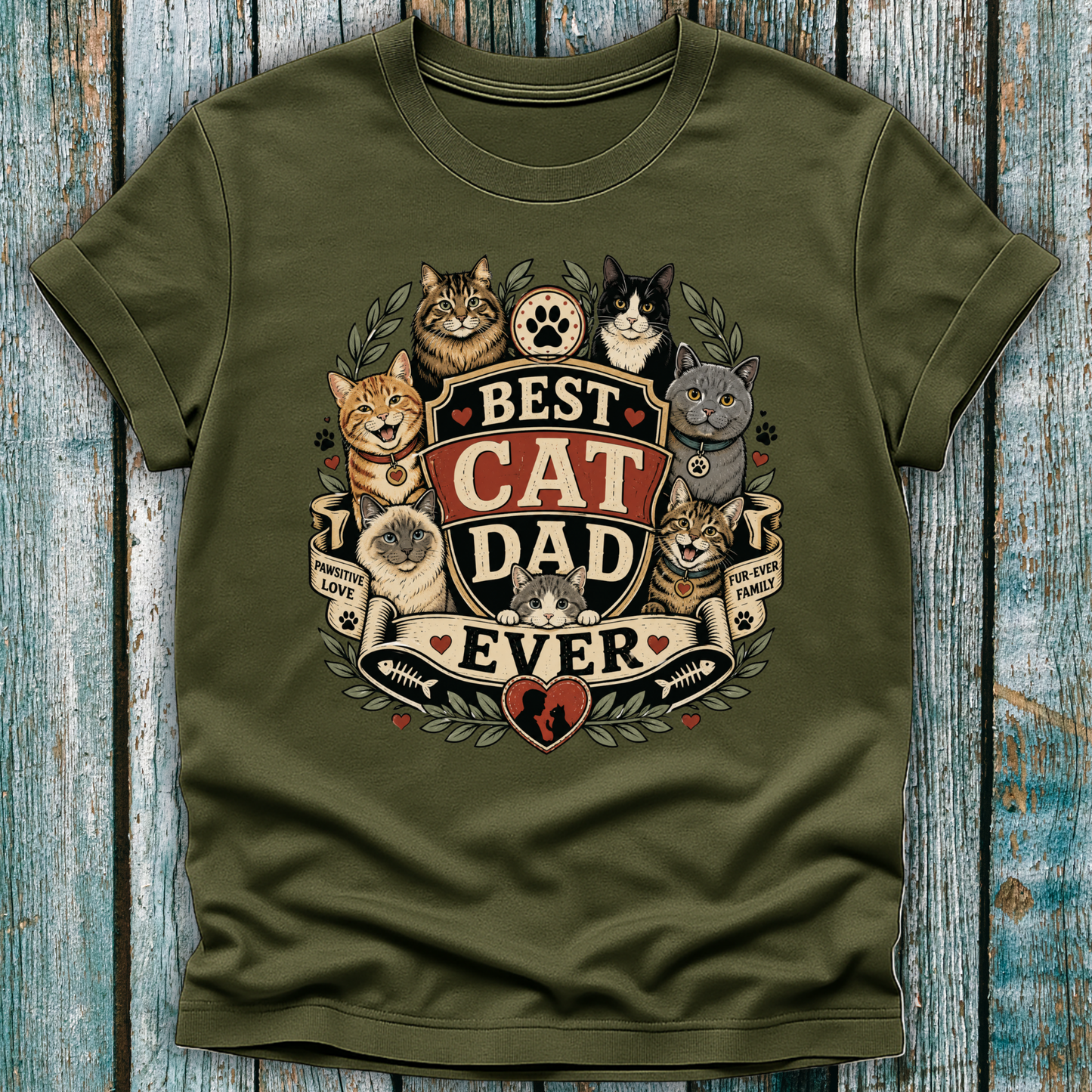 Best Cat Dad Ever Graphic Tee