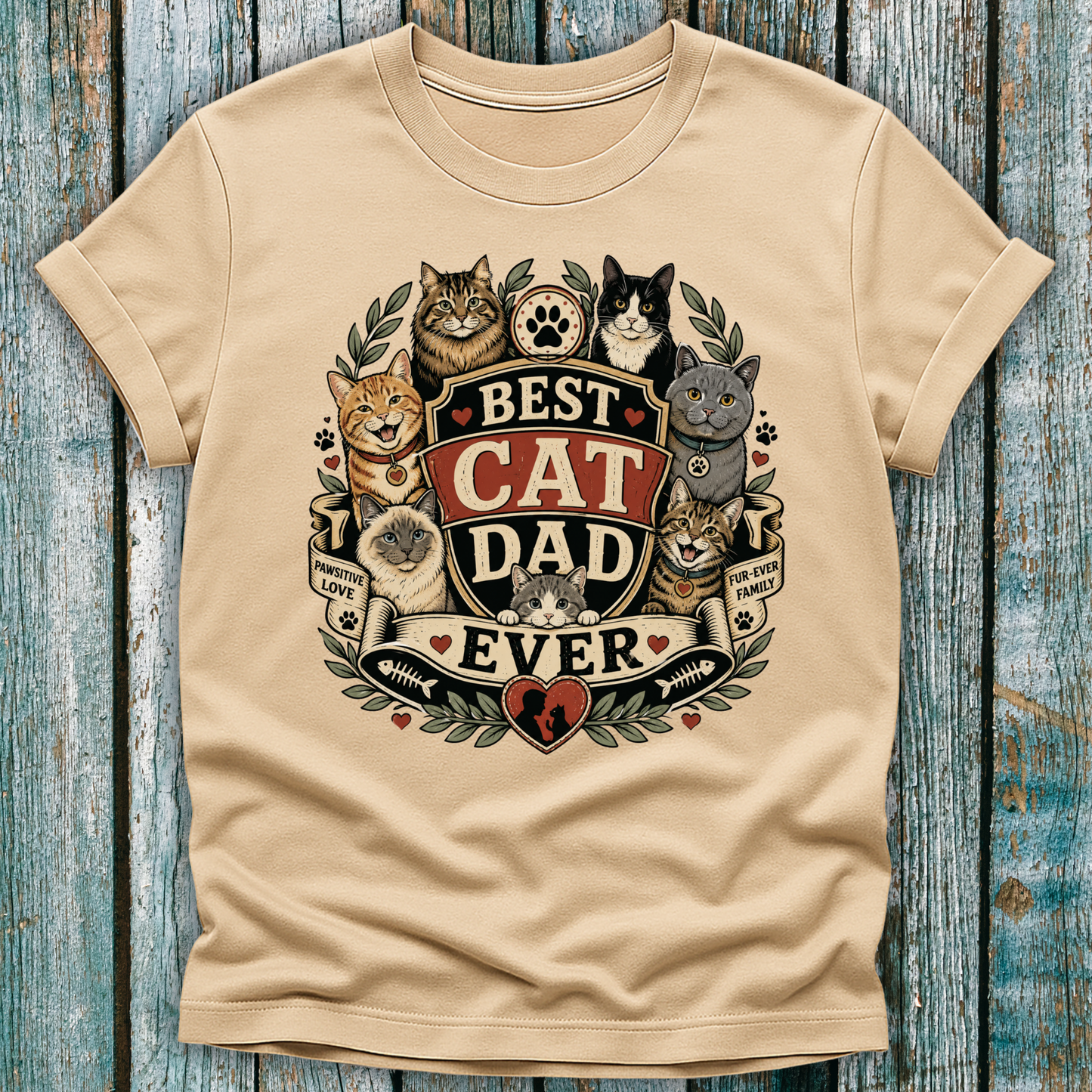 Best Cat Dad Ever Graphic Tee
