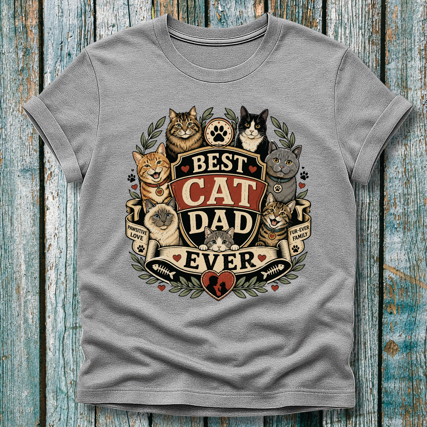 Best Cat Dad Ever Graphic Tee