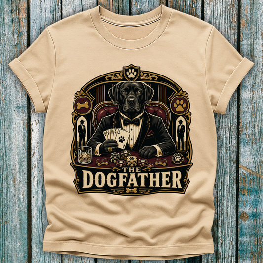Dogfather T-Shirt — Vintage Mafia Black Labrador
