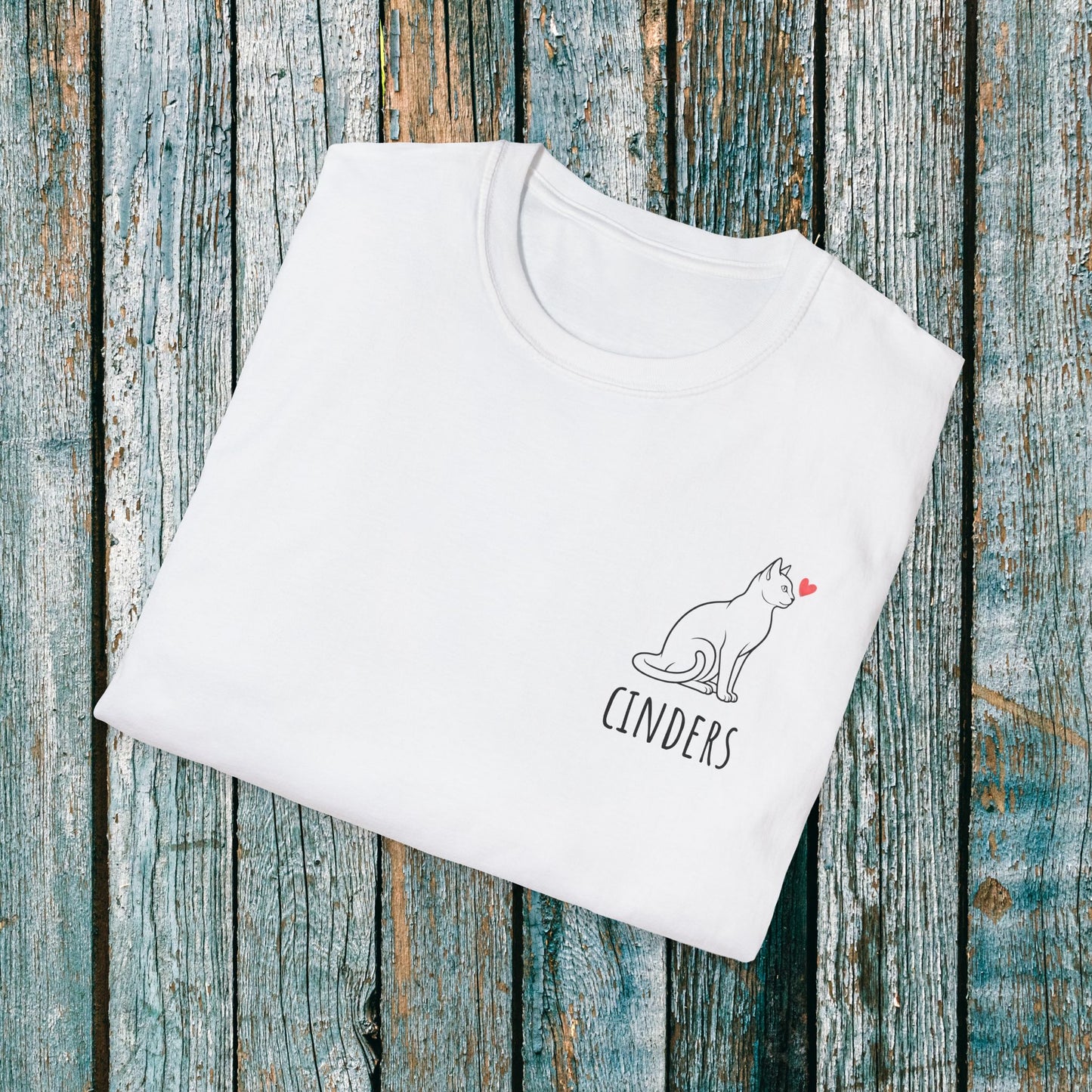 Personalised Cat Love Heart T-Shirt ❤️